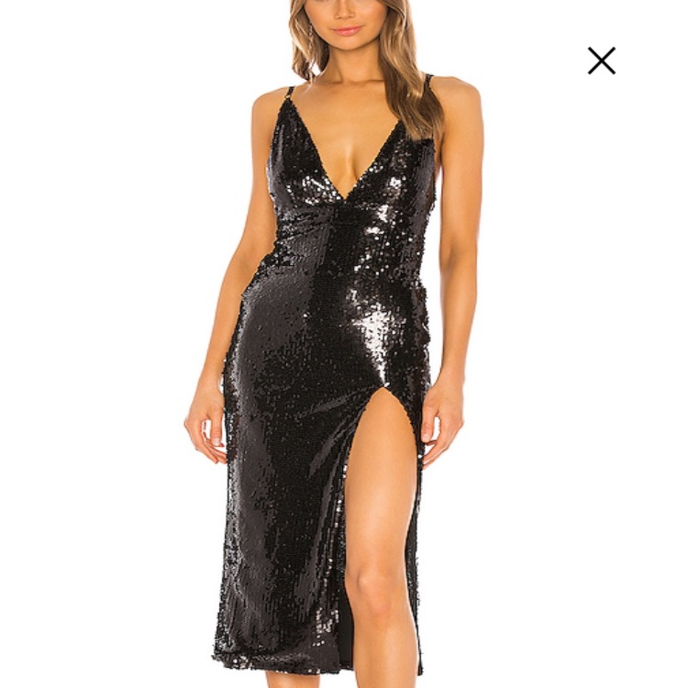 Revolve Black Sequin Dress
